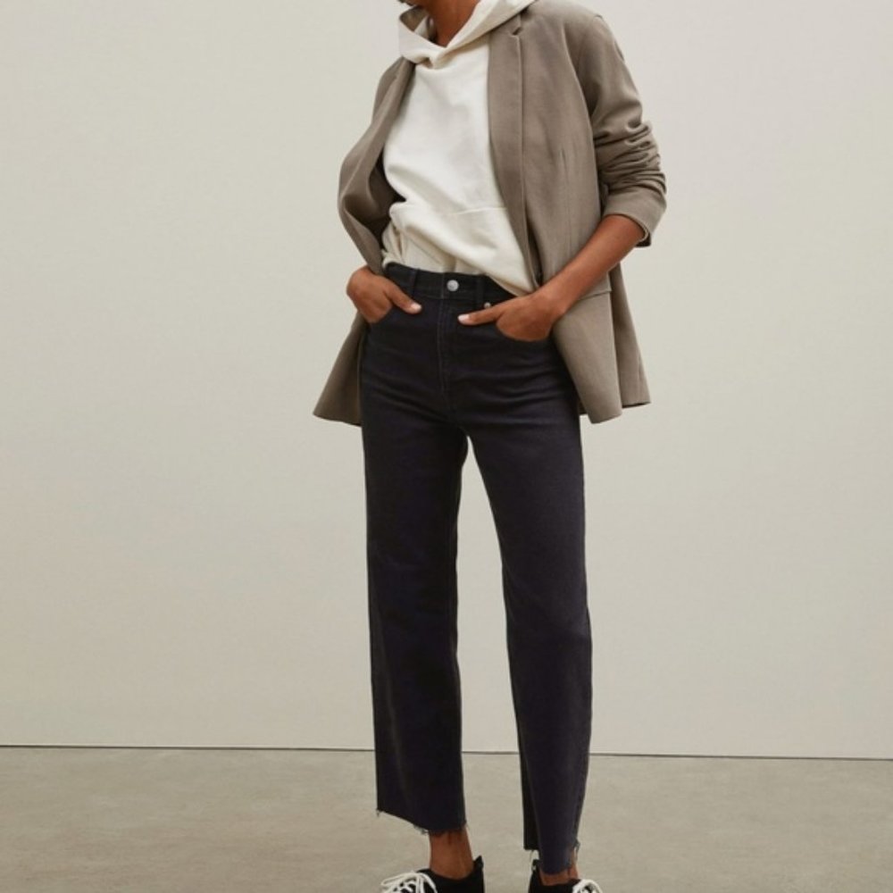 Everlane Way High Jeans Women's 29 Black Coal Raw